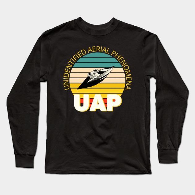 UAP Unidentified Aerial Phenomena or UFO Long Sleeve T-Shirt by The Atomic Robot